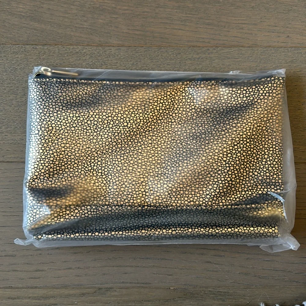 Tarte Gold Getter Polka Dot Makeup Cosmetic Bag Travel Pouch Zipper New Unused
